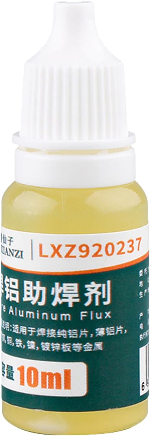 Liquid Flux, Aluminum Sheet Flux, 10ml Rinse Free DIY Soldering Fluid, Suitable Sor Soldering Pure Aluminum Dheets, Stainless Steel, Copper, Iron, Nicke