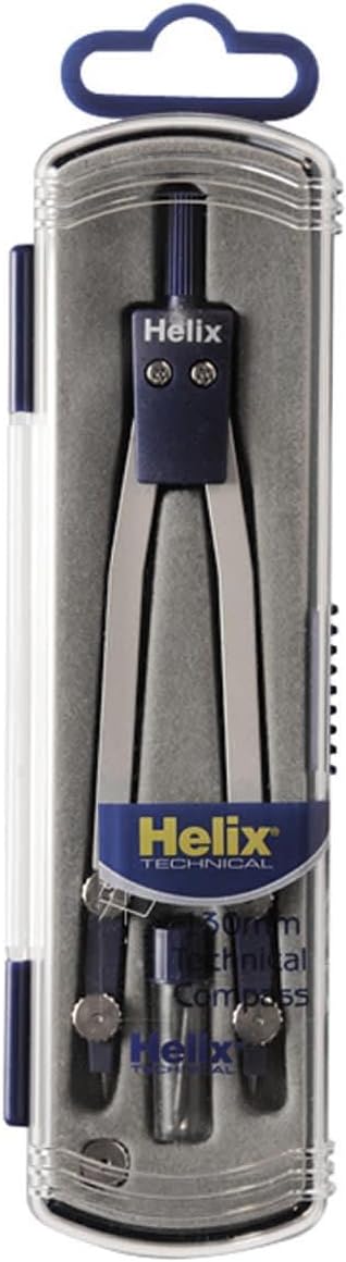Helix Technical Compass Divider - for Precision Drawing - Wide Diameter & Durable Design - Professional Drafting Tool - with Extras