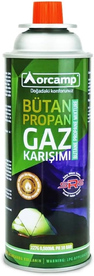 Orcamp Butane Propane Gas Cartridge, 227 gr
