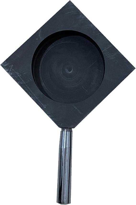 High Purity Graphite Ingot Mould w/Handle for Gold Silver Copper | Thermal Conductivity, Easy Release | Precious Metals Melting Crucible | Metal Refining & - 1kg