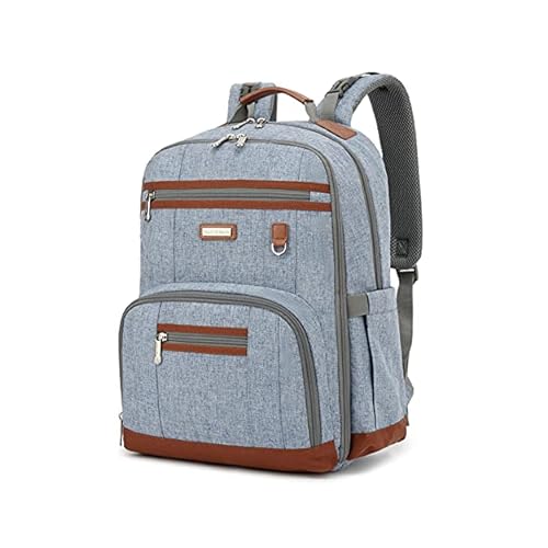 Diaper Bag Backpack, Large Baby Nappy Bags with Portable Changing Pad for Boys and GirlsMultifunction Travel Baby Bag for Moms Dads, Shower Gifts Waterproof and Stylish,Light Blue