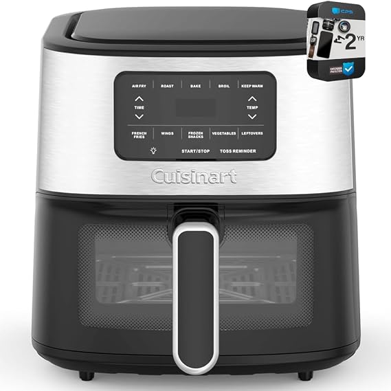 Cuisinart AIR200 Air Fryer Oven 6-Qt Basket Air Fryer Stainless Steel Bundle with 2 YR CPS Enhanced Protection Pack