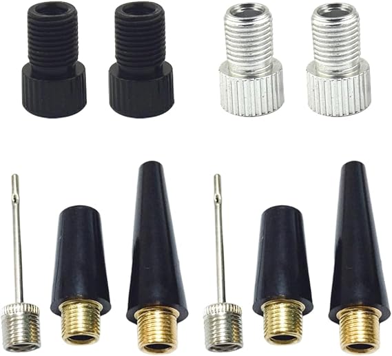 10-Pack Multi-Sport Inflation Set,bike pump adaptor, ball pump with needle,Air Pump Needles + Bike Valve Adapters Ideal for Basketball, Soccer, Volleyball, Biking, Swimming, Home Workouts