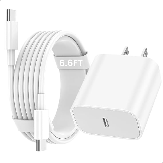 iPad Charger Fast Charging, 20W USB C Fast Charger, 6.6FT USB C to C Cable | for Apple iPad A16/10th Generation, iPad Pro 13(M5/M4)/12.9/11 inch, iPad Air 13/11 inch(M4/M3/M2)/5th/4th, iPad Mini 6/7th