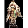 Indianer Figur groß - Häuptling Büste mit Adler Zepter
