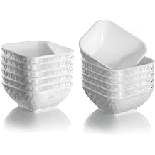 Kyraton Dip Bowls Set 12pcs 180ml, White Plastic Dipping Bowls Soy Sauce Plate for Side Dishes, Reusable, Condiment Server for Tomato Sauce, Vinegar, BBQ and Party Dinner, Mini Appetizer Plates.