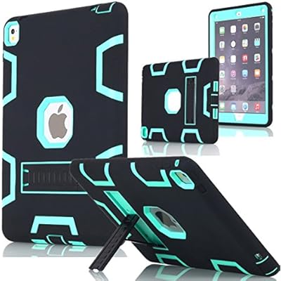 AICase iPad Pro 12.9 Case, Heavy Duty Hybrid Shockproof Hard Case Cover Rubber Stand for 2017A1670A1671 Apple iPad Pro 12.9 inch BlackMint Blue 1st Gen2nd Gen 20152017