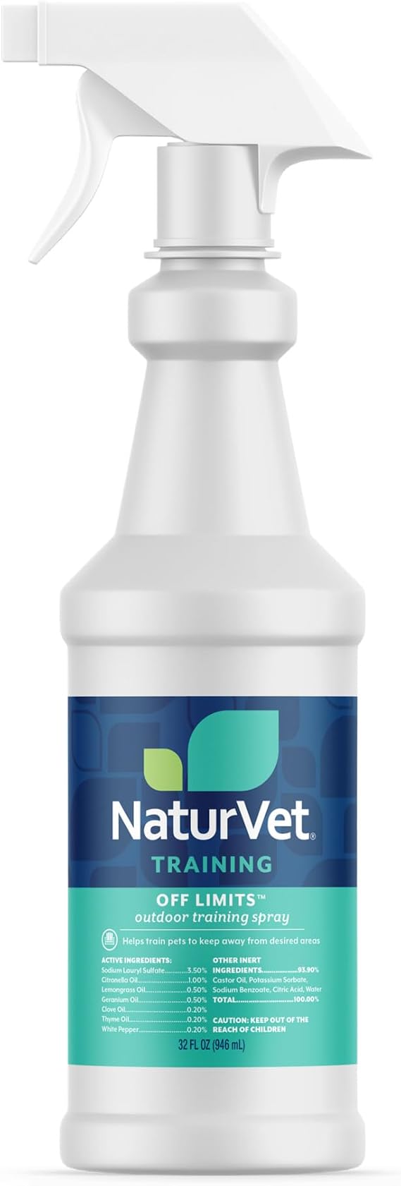 NaturVet Off Limits Pet Training Spray for Dogs & Cats Deters Pets from Outdoor Areas Includes Herbal Extracts Non-Staining Sprays for Training Pets 32 Fl. Oz.