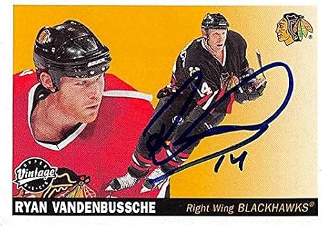 AUTOGRAPH WAREHOUSE 224137 Ryan Vandenbussche Autographed Hockey Card - Chicago Blackhawks, FT 2002 Upper Deck Vintage - No. 54