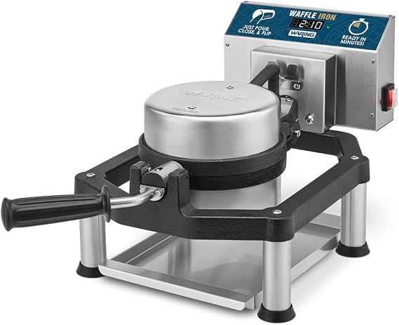 Waring Heavy-Duty Cast Iron Belgian Waffle Maker with 30 Waffles per Hour