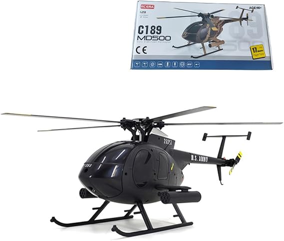 MD500 C189 Remote Control Helicopter, 2.4G 1/28 4CH RC Single-Rotor Helicopter RC Aircraft Plane Toys with 6-axis Gyro, Altitude Hold, One Key Take Off/Landing - RTF Version