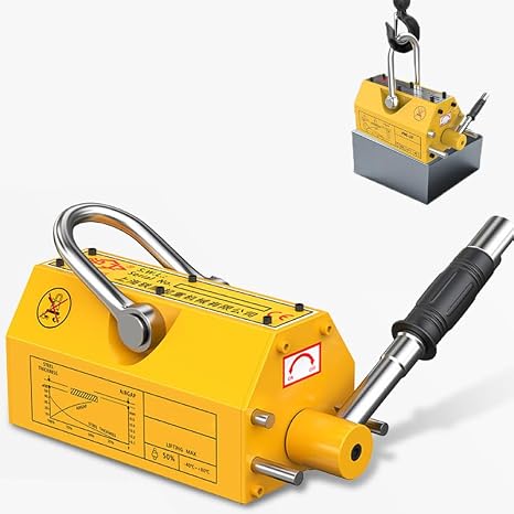 440 lb/200kg Magnetic Lifter, Permanent Magnetic Lifter with Release, for Lifting Plate Steel, Board, Used in Shop Crane, Hoist, Board