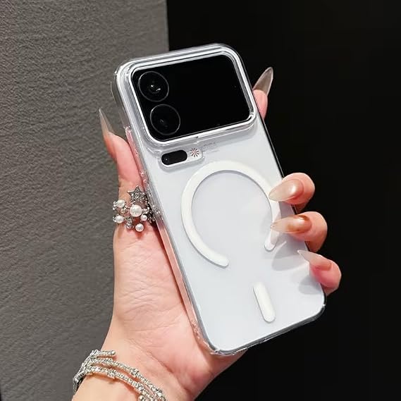 Xiaomi 17 Pro Max için manyetik kılıf [MagSafe ile uyumlu] Şeffaf Sert Mika Kılıf
