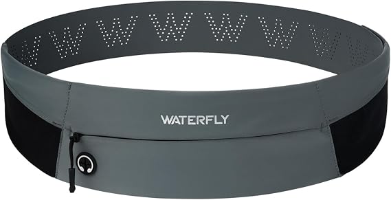 WATERFLY Running Belt Fanny Pack: Slim Lightweight Waist Bag for Runners