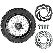 10"" Rear Wheel Rim Tire Assembly For Dirt Pit Bike Trail 80/100-10 Rear Wheel Rim Tire Fits 50/70/90/110 Pit Dirt Bike KLX65 Apollo Includes Brake Rotor and 420 41T Sprocket