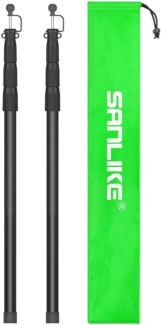 SANLIKE Aluminum Tent Poles for Tarp, 8.2' Telescoping Poles Set of 2