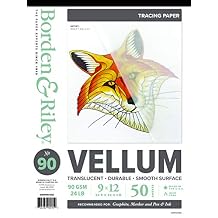 Borden & Riley 9" x 12" #90 Vellum Pad, 90 GSM/24 LB, 50 White Sheets, 1 Pad Each (090P091250)
