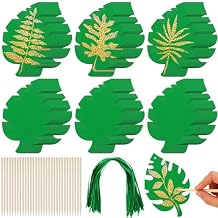 Liliful 60 Set Palm Sunday Crafts for Kids Religious Leaf Scratch Craft Kit with 30 Wooden Scratch Tools DIY Green Palm Leaf Hanging Ornaments for Easter Christian Sunday Party Favors