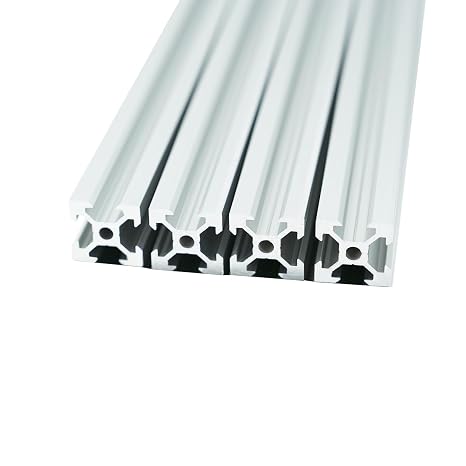Iverntech 4PCS 150mm 2020 V Slot Aluminum Extrusion 5.9 inches Silver Aluminum Profile European Standard Anodized Linear Rail for DIY 3D Printer and CNC Machines