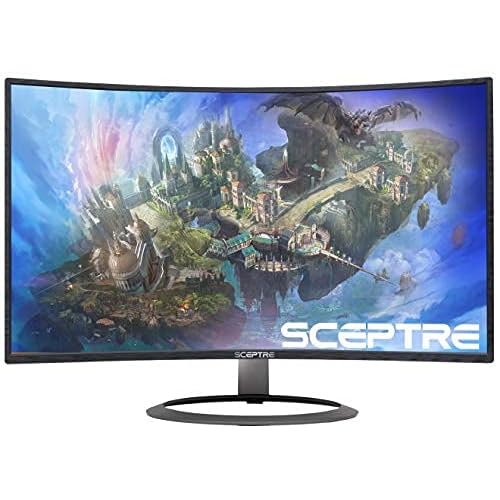 Sceptre Curved Gaming 32" 1080p LED Monitor up to 185Hz 165Hz 144Hz 1920x1080 AMD FreeSync HDMI DisplayPort Built-in Speaker Machine Black 2020 C326B-185RD