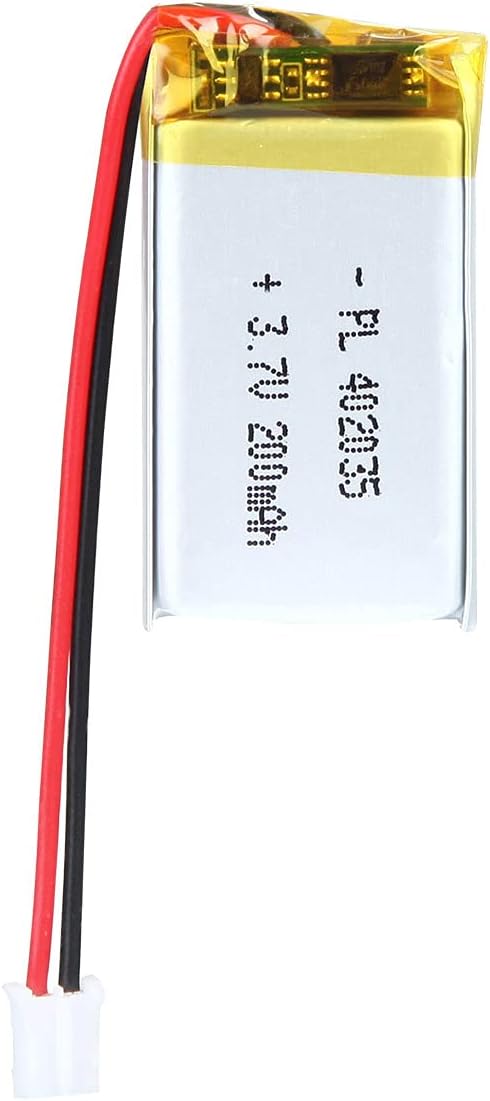 3.7V 200mAh 402035 Lipo Battery Rechargeable Lithium Polymer ion Battery Pack with JST Connector