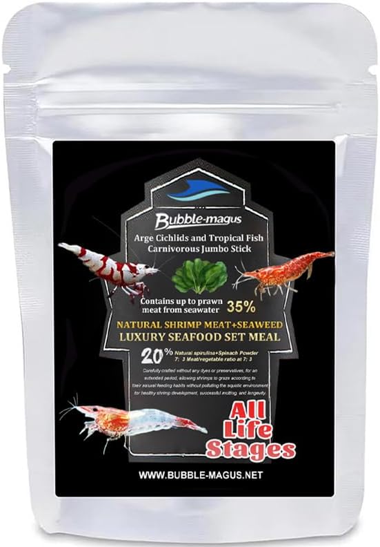 Bubble Magus Shrimp Food, All Natrual Ingredients, High Protein, Rich in Vitamins for Crystal, Caridina and Small Tropical Shrimp 5 Ounce