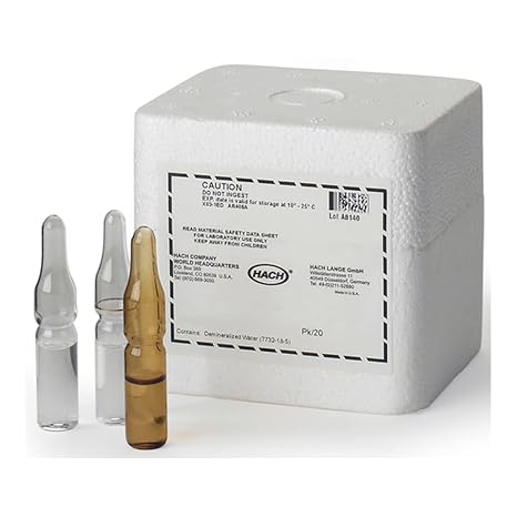 Hach DPD Chlorine Indicator Solution Ampules, ULR, (Pack of 20), 2493220