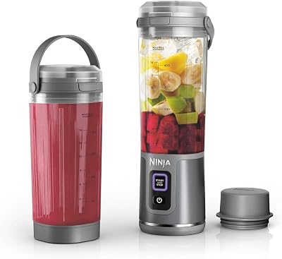 Ninja Blast Portable Blender, Cordless USB-C Rechargeable, Ice-Crushing Power, 18oz Personal Smoothie Maker with Sip Lid & Travel Accessories