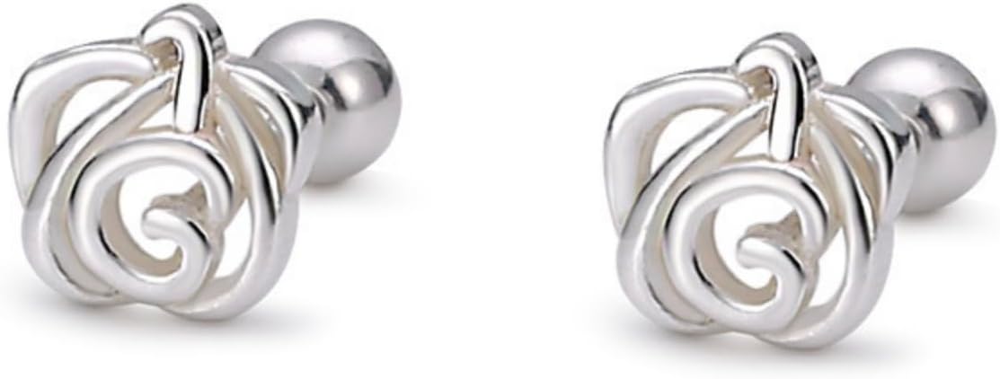 Simple Screw Back Stud Earrings for Women | Sterling Silver Dainty Cute Small Screw Back Piercing Stud Earrings | Silver Cubic Zirconia Stud Earrings | Silver Rhinestone Screw Back Earrings | S925 Sterling Silver Tiny Simple Hypoallergenic Screw Back Stud Earrings Fashion Jewelry Birthday Gifts for Adult Women