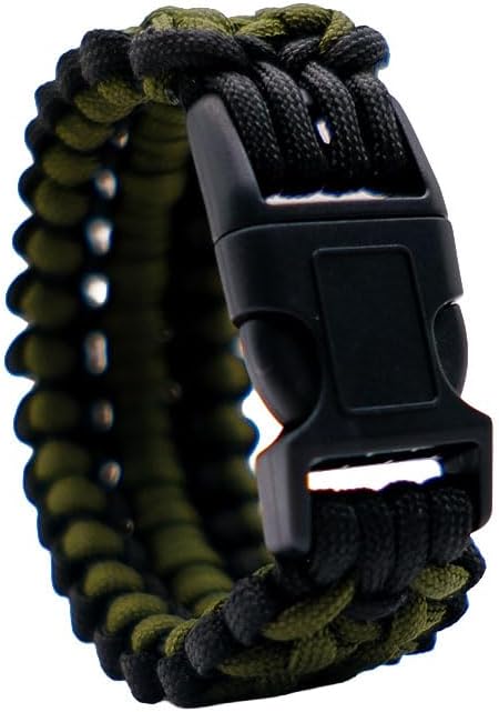Paracord Survival Bileklik 4 Metre – Geniş El Örgüsü Outdoor Kamp Trekking Bushcraft Bilekliği