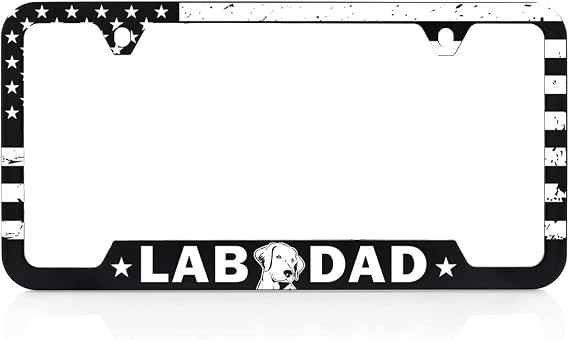 Lab Dad Plastic License Plate Frame