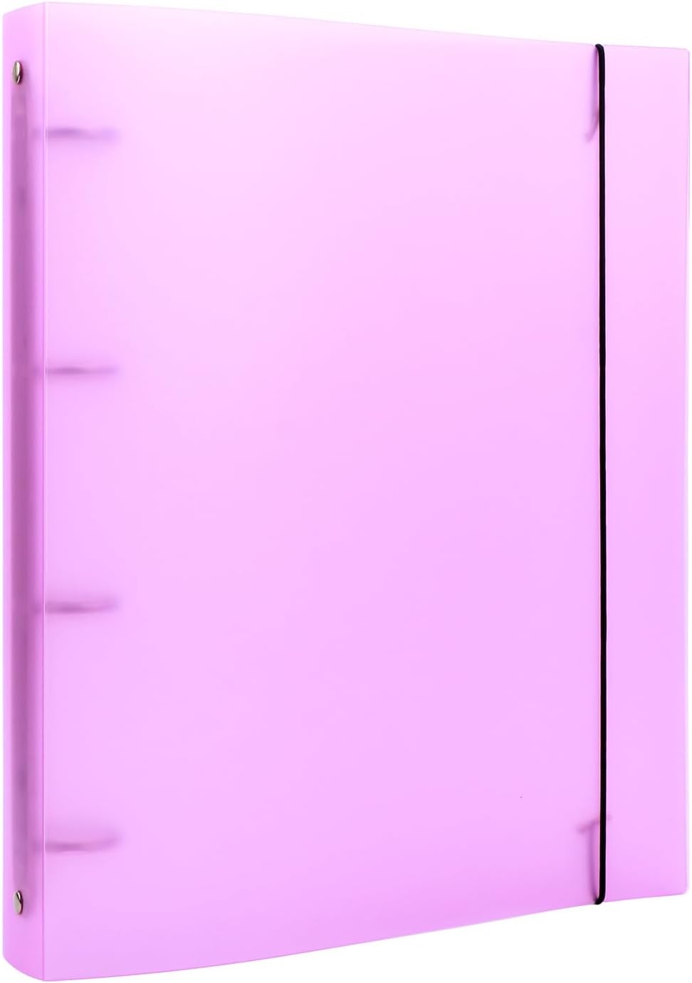 A4 4 Ring Binder Cover Clean Transparent Soft PVC for Refillable Notebook Shell withMatte surfaceforStamp & Die Storage (Purple)