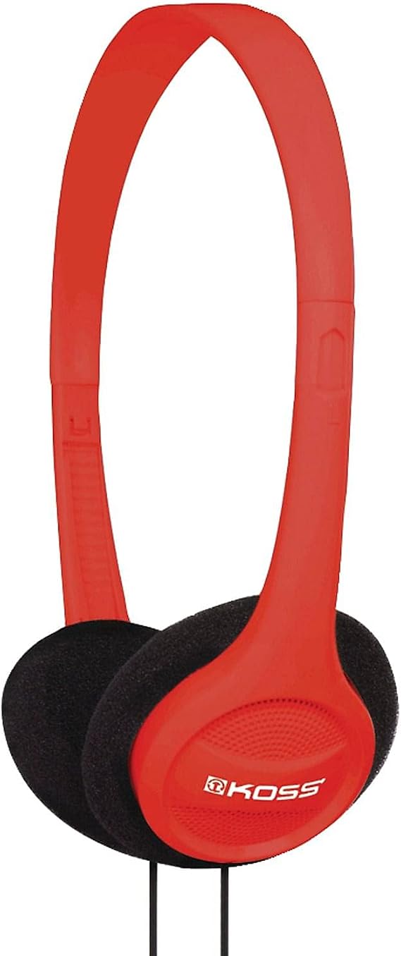 Koss KPH7R Portable On-Ear Headphone with Adjustable Headband - Red | Adjustable Headband