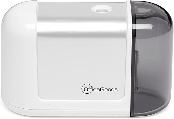OfficeGoods Mini-Pro Electric Pencil Sharpener, Cordless, White
