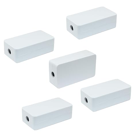 Project Box ABS Plastic Junction Box 1.89x1.02x0.59 inch | 5 Pieces, Electrical Project Case, White, 46 x 28 x 15 mm