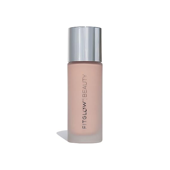 Fitglow Beauty Foundation+ | Vegan Skin-Treating Foundation with Peptides & Plant Collagen | Buildable Medium-Full Coverage, Natural Finish | Hydrating, Anti-Aging, Pore-Friendly | F2.5-30ml