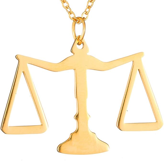 AOCHEE Creative Scales of Justice Pendant Necklaces Lawyer Jewelry