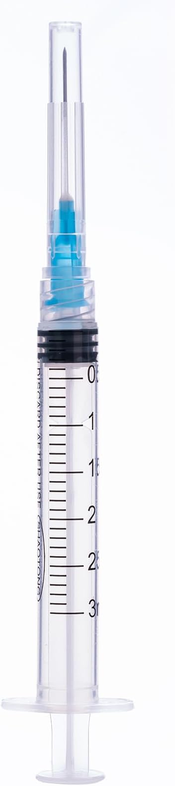 Disposable 3ml Syringe with 23Ga 1.0 Inch Needle , Each individually wrapped pack of 20