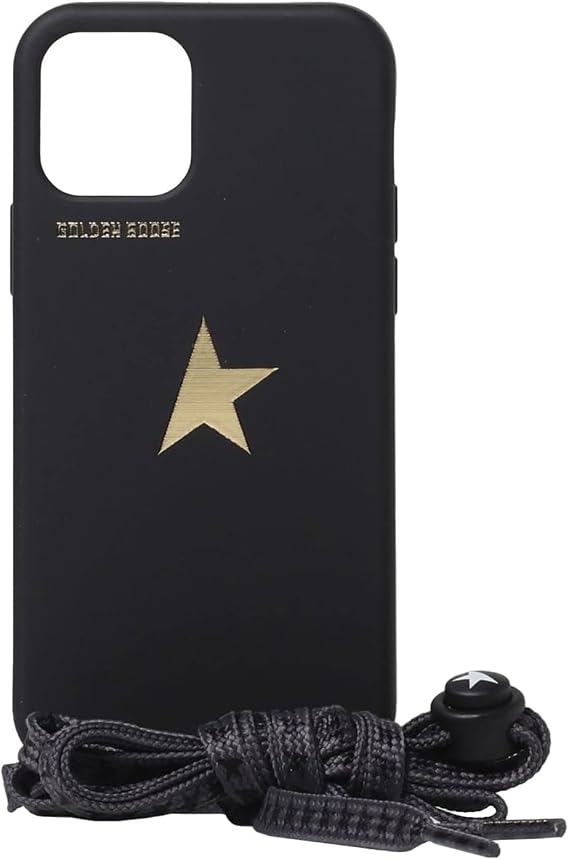 Golden Goose Star Lace-Trimmed Phone 12 Pro Max Case with Logo, Black, Soft and Light