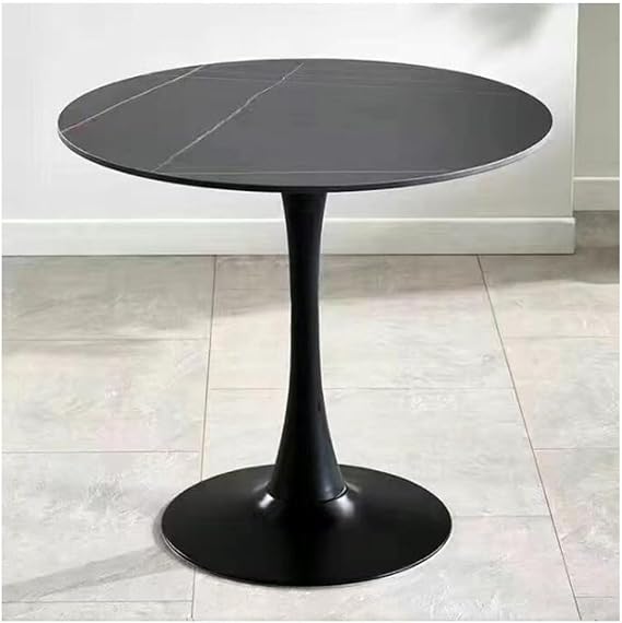 Modern Marble Bistro Dining Table 70cm Round Kitchen Table with Metal Base 4 Seater Dinner Table for Kitchen Dining Room Living Room Stylish Furniture for Home Décor