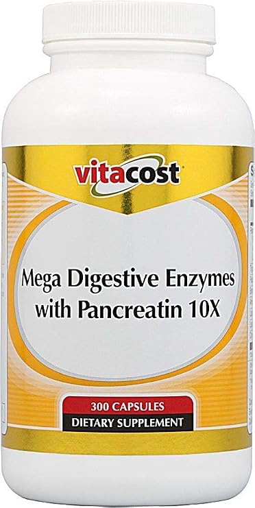 Vitacost Mega Digestive Enzymes with Pancreatin 10X - 300 Capsules