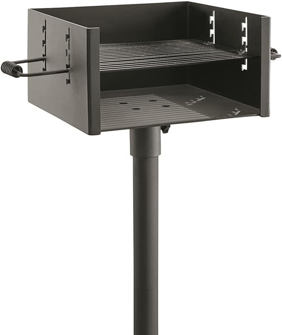 Guide Gear Heavy-Duty Park-Style Charcoal BBQ Grill for Camping, Outdoor Cooking, Backyard, Patio, Camp Grilling Barbecues, 15.5" x 15" x 8.25"h.