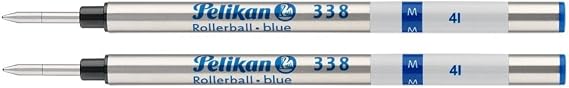 Pelikan 338 Medium Rollerball Refill - Blue (Pack of 2)