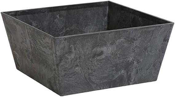 Novelty ArtStone 36108 Low Square Ella Planter, Black, 10-Inch