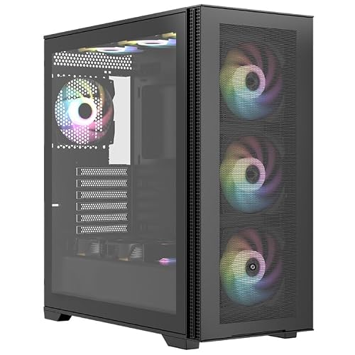 GAMEFORCE Bigmesh ATX Bilgisayar Kasası, 7x120mm RGB Fan, Siyah, Temperli Cam Panel, Oyuncu PC Kasası