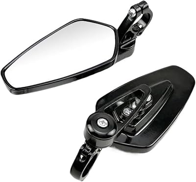Side Bar End Rear View Mirrors 1 Pair 78 22 Mm Motorcycle Bar End Side Rearview Mirror Universal Motorbike Handlebar Rear View Mirrors Motorcycle Rearview MirrorBlack