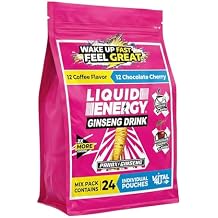 VITAL 4U Liquid Energy Shot - Coffee & Chocolate Cherry Combo Pack, Ginseng, B Vitamins, Naturally Sweetened, 24 ct