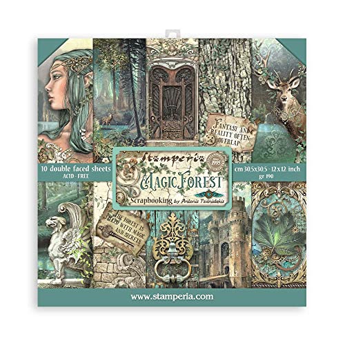 Stamperia Scrapbooking Pad-Magic Forest, Multicoloured, 12 x 12 inches