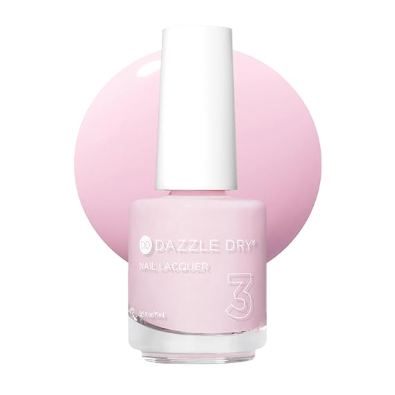 Dazzle Dry Nail Lacquer, Step 3 Girlishly Giddy (0.5 fl oz) | A Classic Light Pink With Cool Undertones Full Coverage Cream Finish Quick-Dry