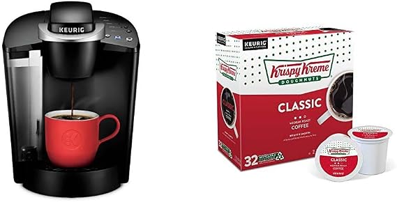 Keurig K-Classic Coffee Maker with Krispy Kreme Classic, Medium Roast Coffee, 32 Count